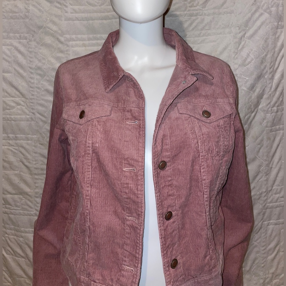 Dusty rose corduroy jean jacket